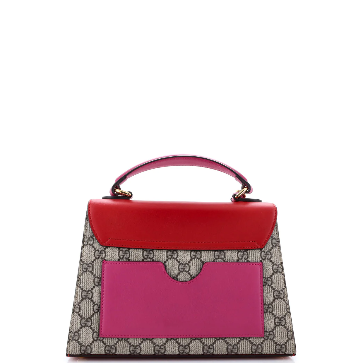 Padlock Top Handle Bag GG Coated Canvas and Leather Small - Deep Luxury