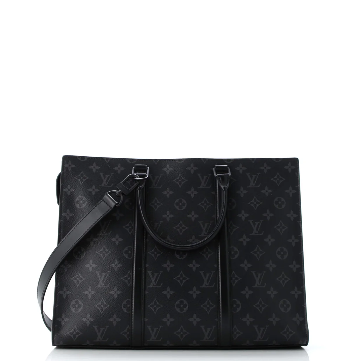 Sac Plat Zipper Tote Monogram Eclipse Canvas Horizontal - Deep Luxury