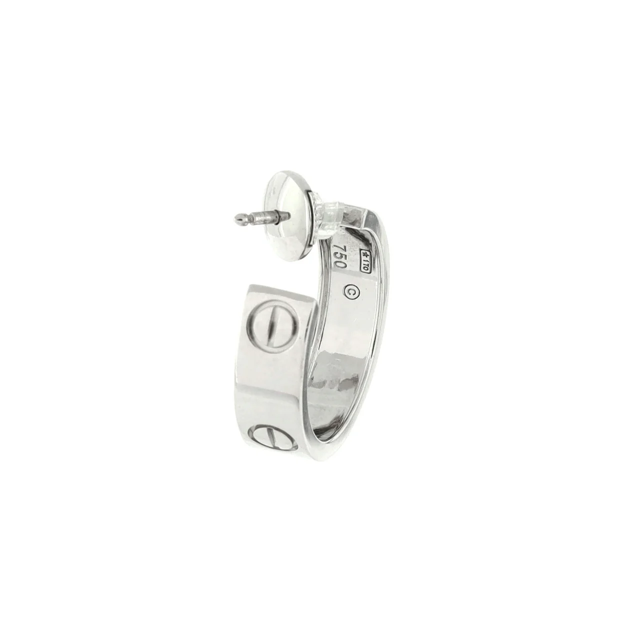 Love Hoop Earrings 18K White Gold 5.5mm - Deep Luxury