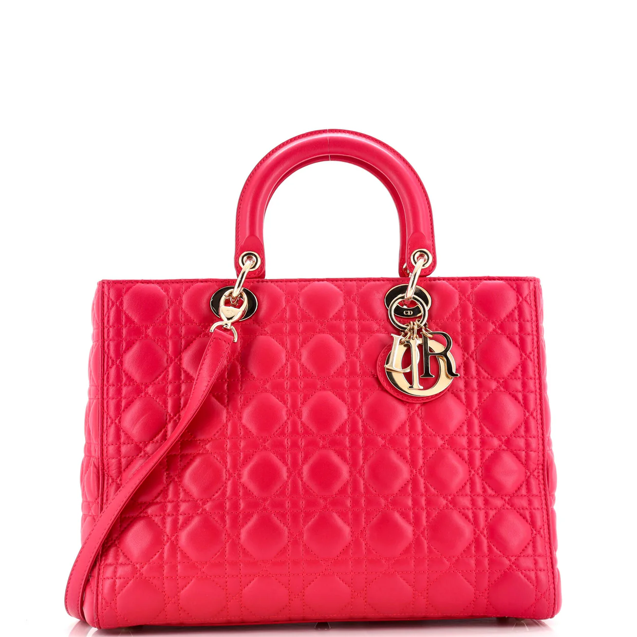 Lady Dior Bag Cannage Quilt Lambskin Large - Deep Luxury