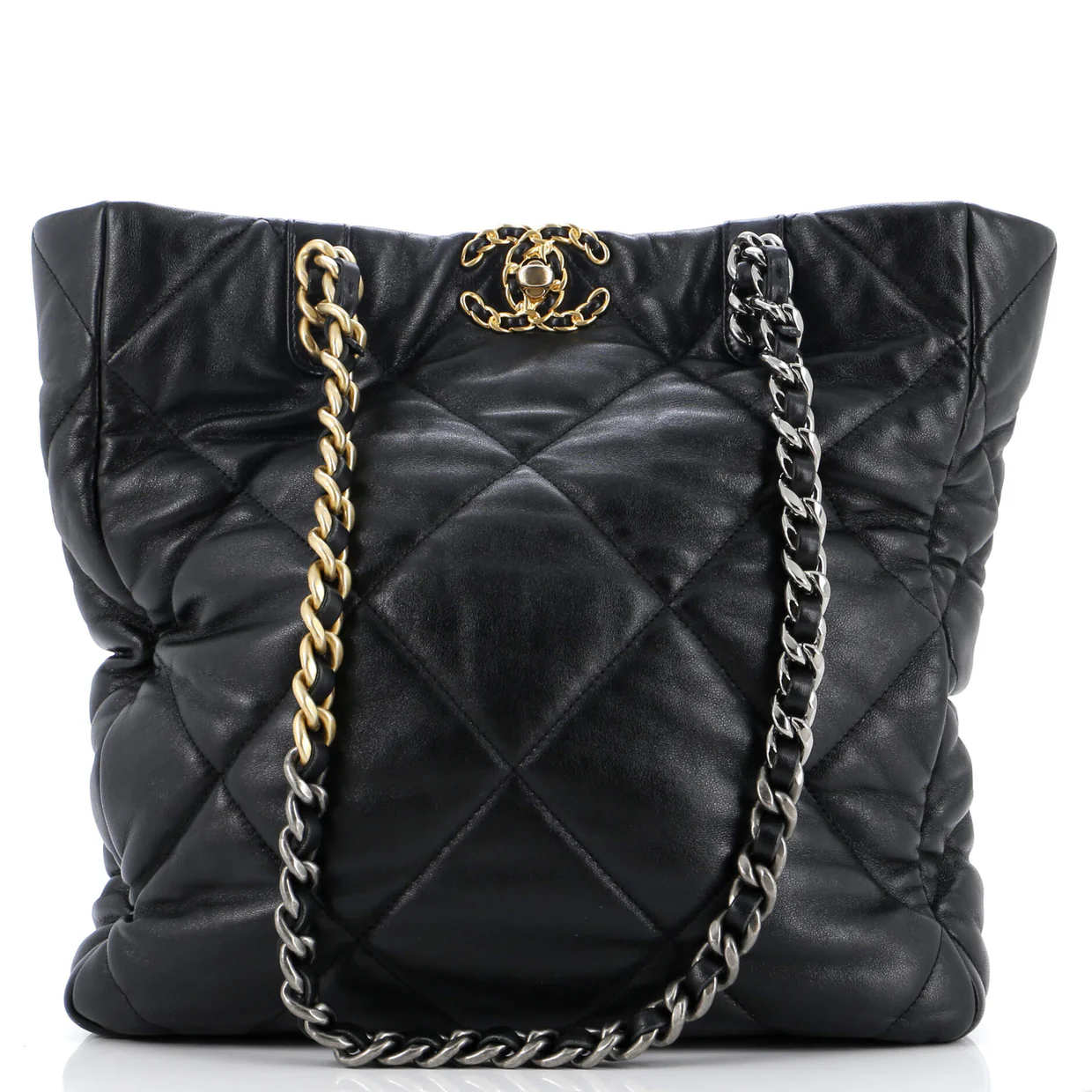 19 Shopping Bag Quilted Leather Medium - Deep Luxury