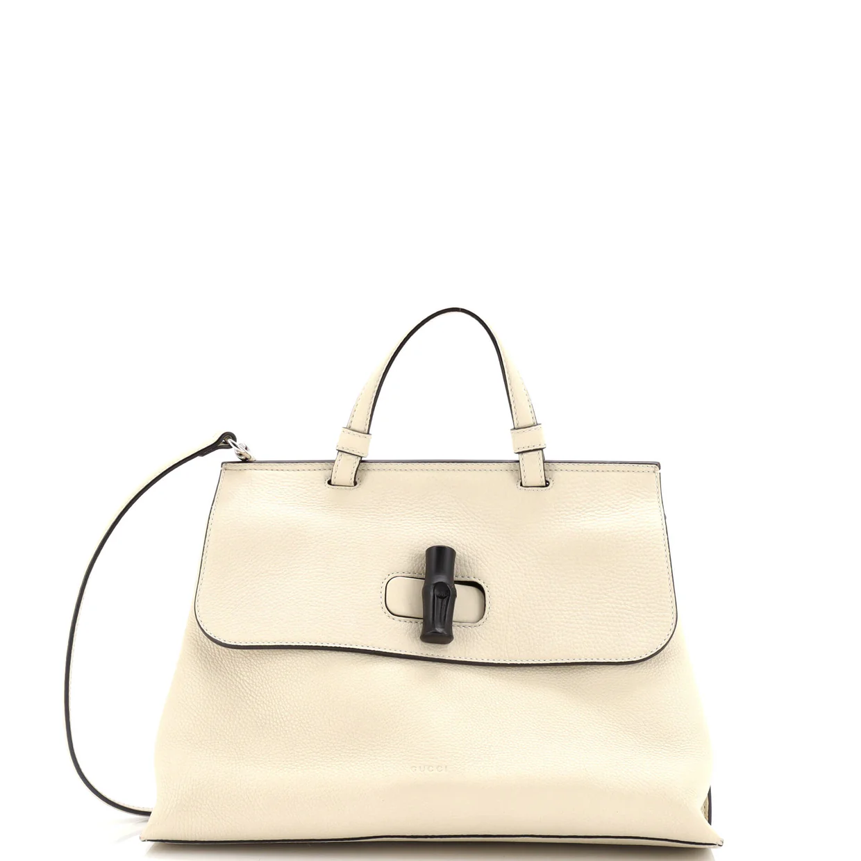 Bamboo Daily Top Handle Bag Leather Medium - Deep Luxury