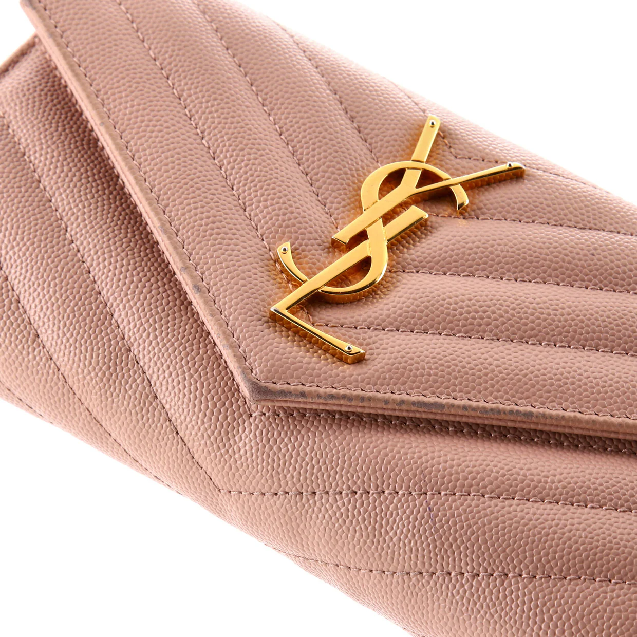 Classic Monogram Flap Wallet Matelasse Chevron Leather Large - Deep Luxury