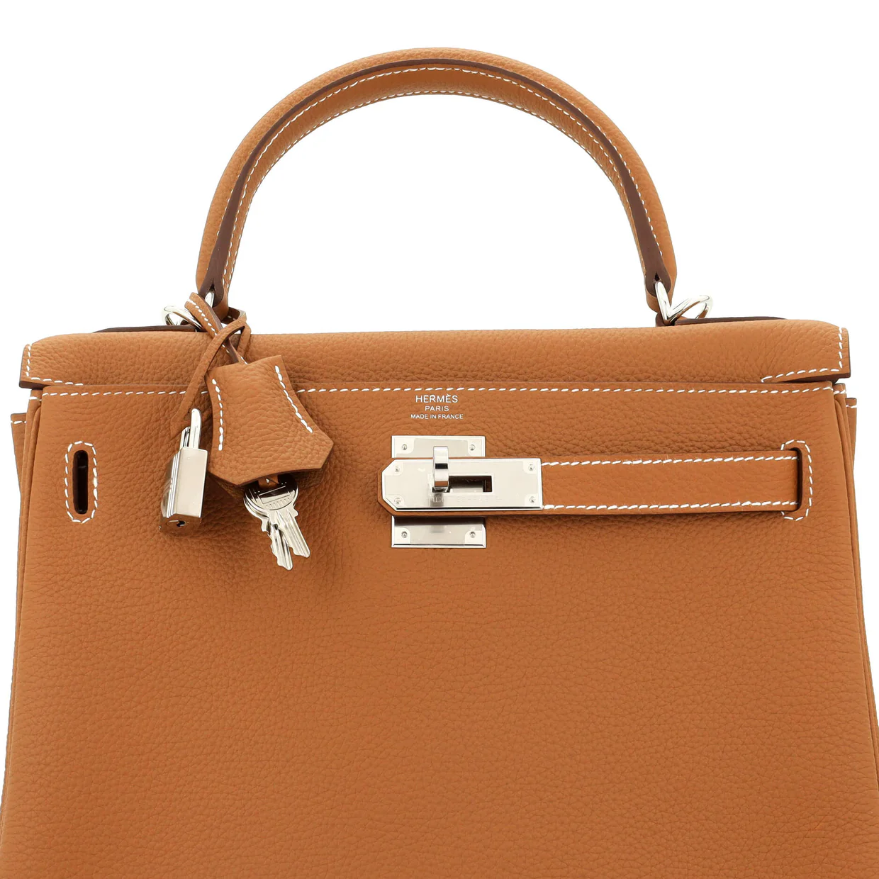 Kelly Handbag Gold Togo with Palladium Hardware 28 - Deep Luxury