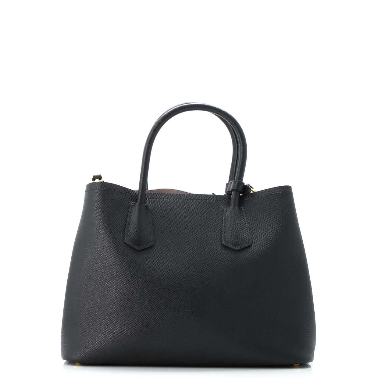 Cuir Double Tote Saffiano Leather Medium - Deep Luxury