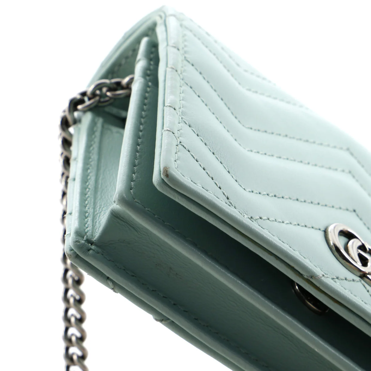 GG Marmont Card Case on Chain Matelasse Leather - Deep Luxury