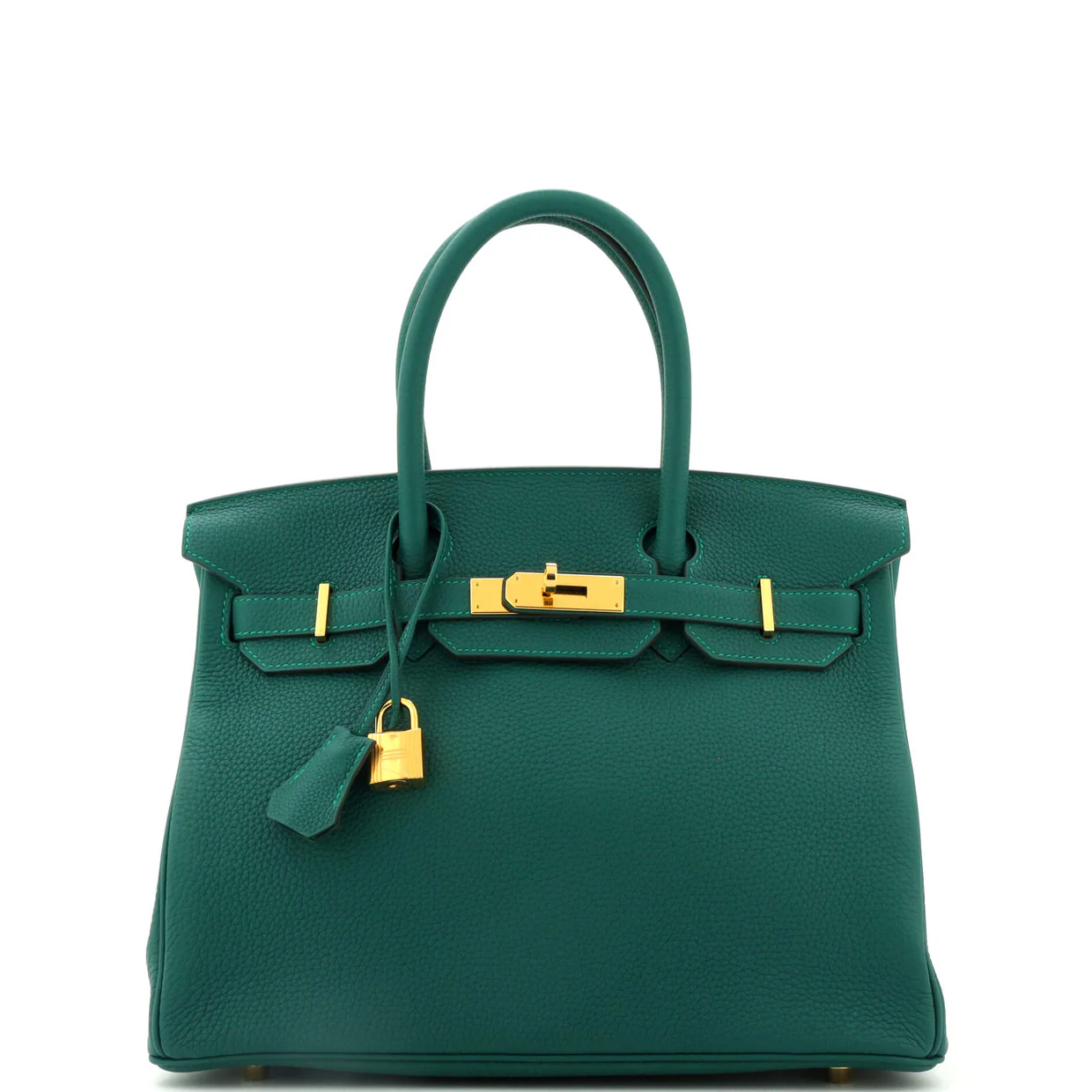 Birkin Handbag Malachite Togo with Gold Hardware 30 - Deep Luxury