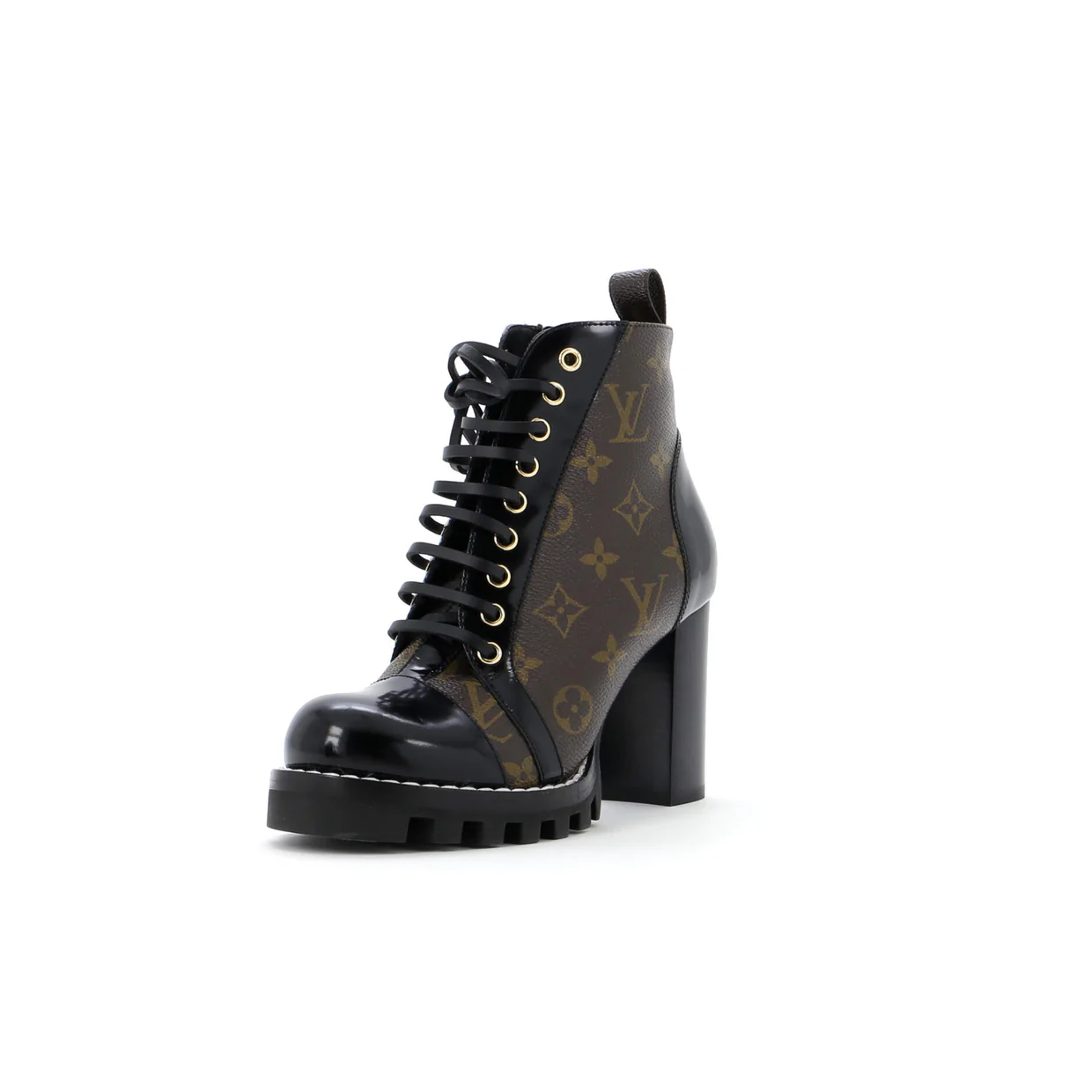 Women's Star Trail Ankle Boots Monogram Canvas with Patent - Deep Luxury