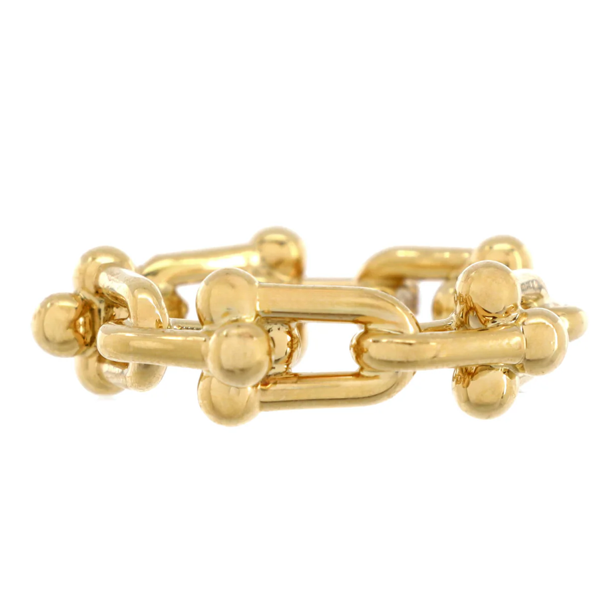 HardWear Link Ring 18K Yellow Gold with Diamonds Small - Deep Luxury