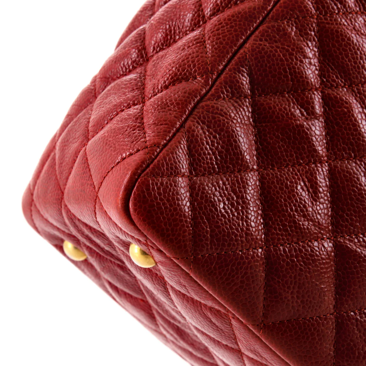 Two Tone Shopping Tote Quilted Caviar Large - Deep Luxury