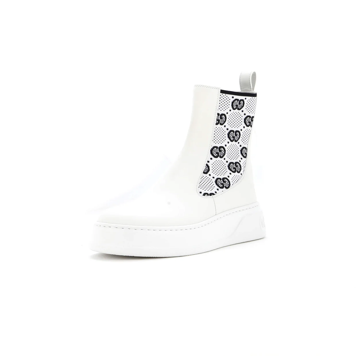 Women's Chunky B Chelsea Boots Leather with GG Elastic - Deep Luxury