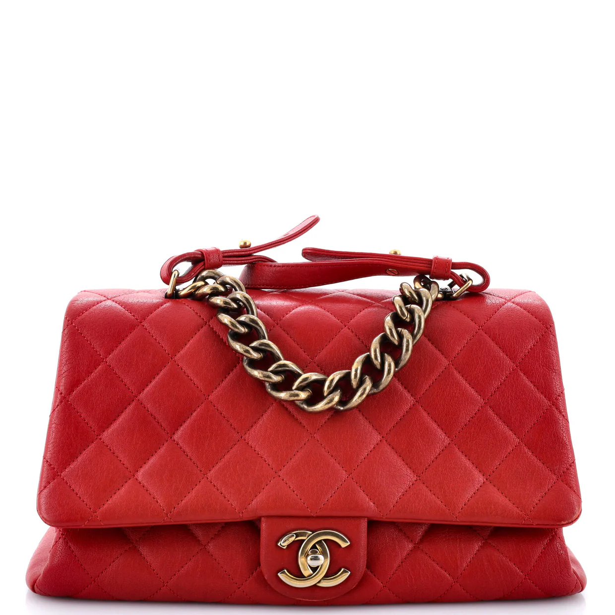 Trapezio Flap Bag Quilted Sheepskin Large - Deep Luxury