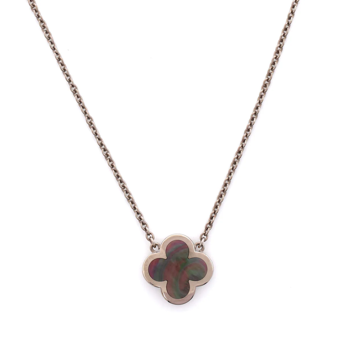 Pure Alhambra Pendant Necklace 18K White Gold and Mother of Pearl - Deep Luxury