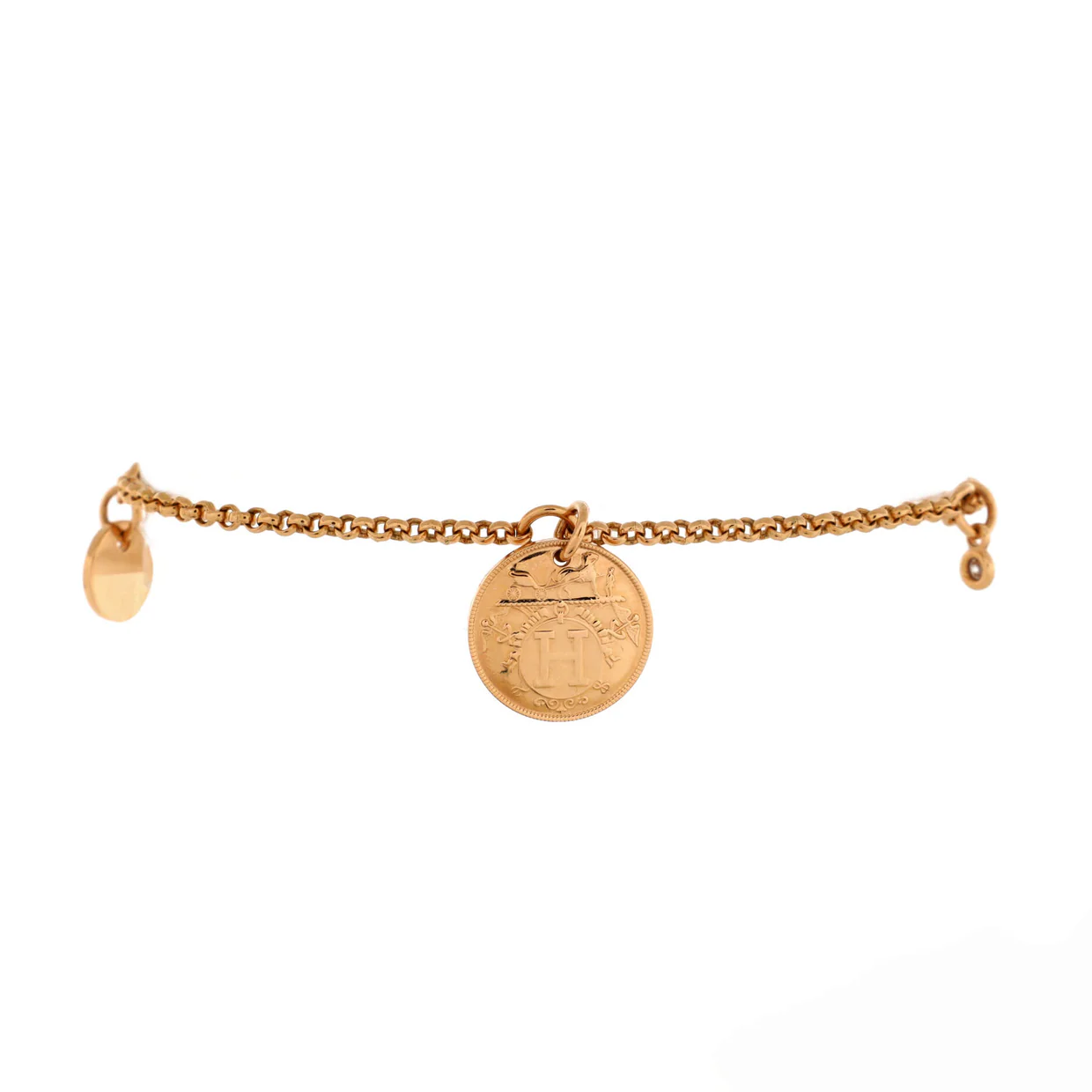 Ex-Libris Bracelet 18K Rose Gold with Diamond Small - Deep Luxury