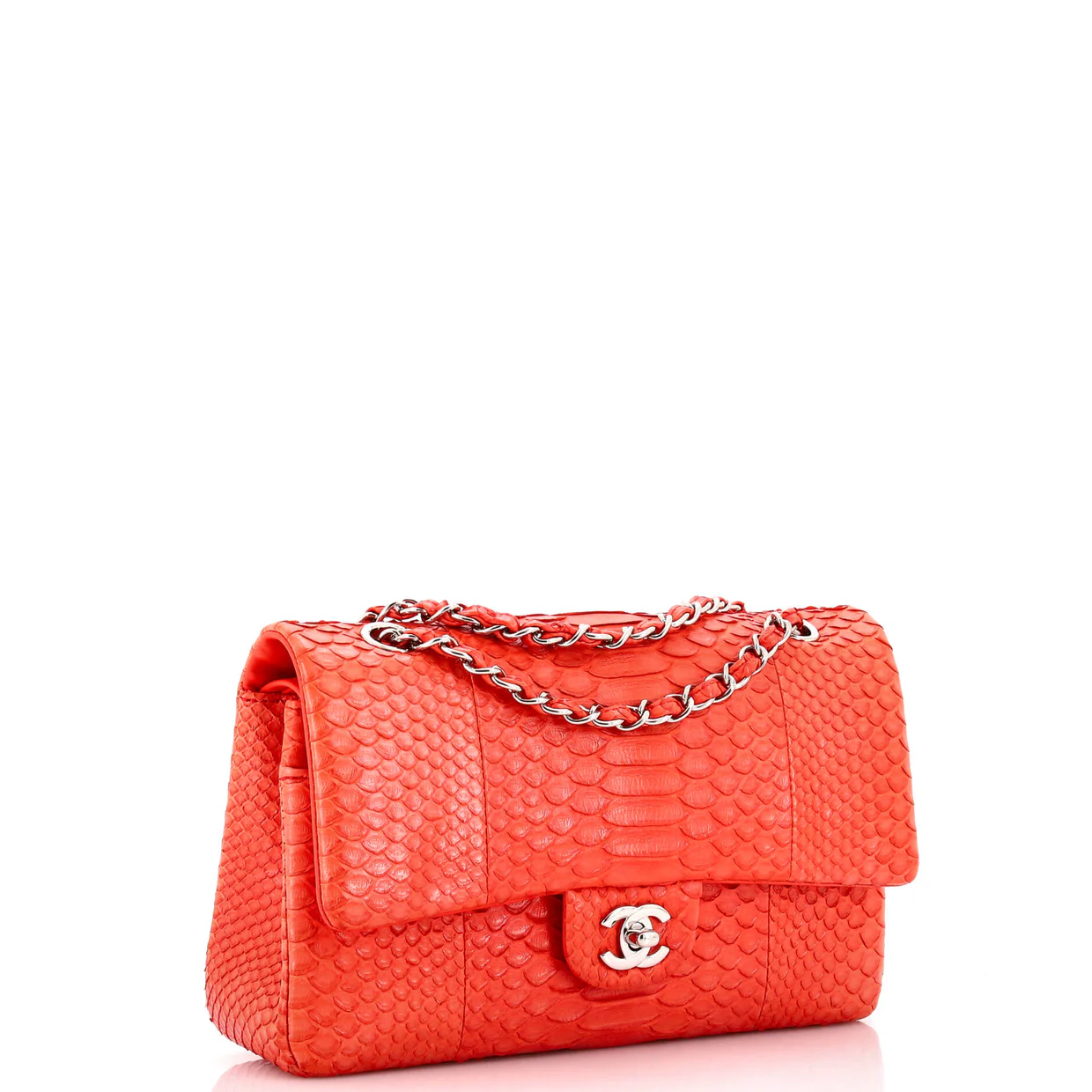 Classic Double Flap Bag Python Medium - Deep Luxury