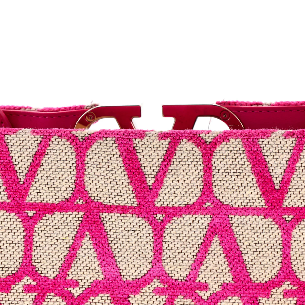 VLogo Shopper Tote Toile Iconograph Fabric with Leather Small - Deep Luxury