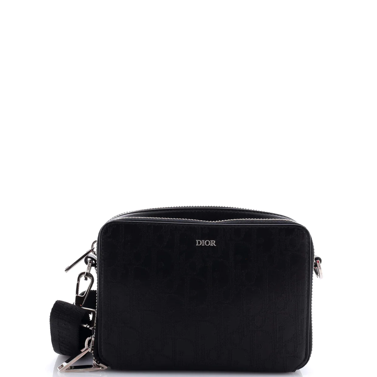 Double Zip Crossbody Pouch Oblique Galaxy Leather - Deep Luxury