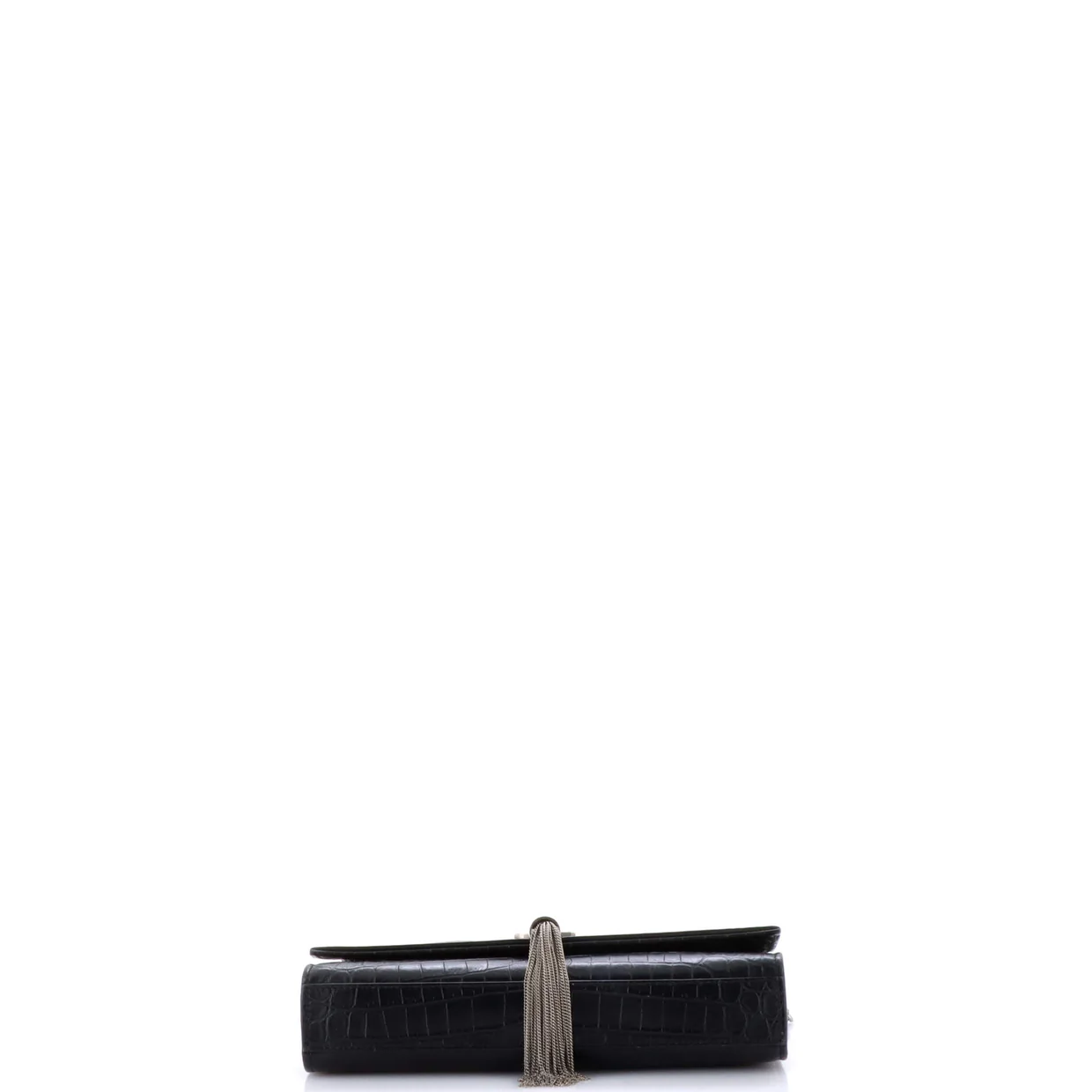 Classic Monogram Tassel Crossbody Bag Crocodile Embossed Leather Medium - Deep Luxury