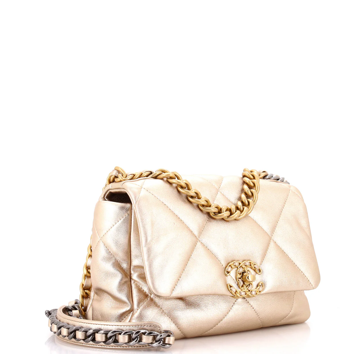 19 Flap Bag Quilted Leather Medium - Deep Luxury