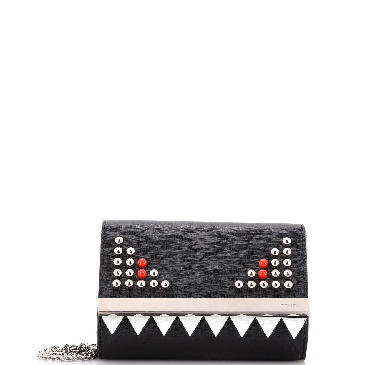 Monster Wallet on Chain Studded Leather - Deep Luxury