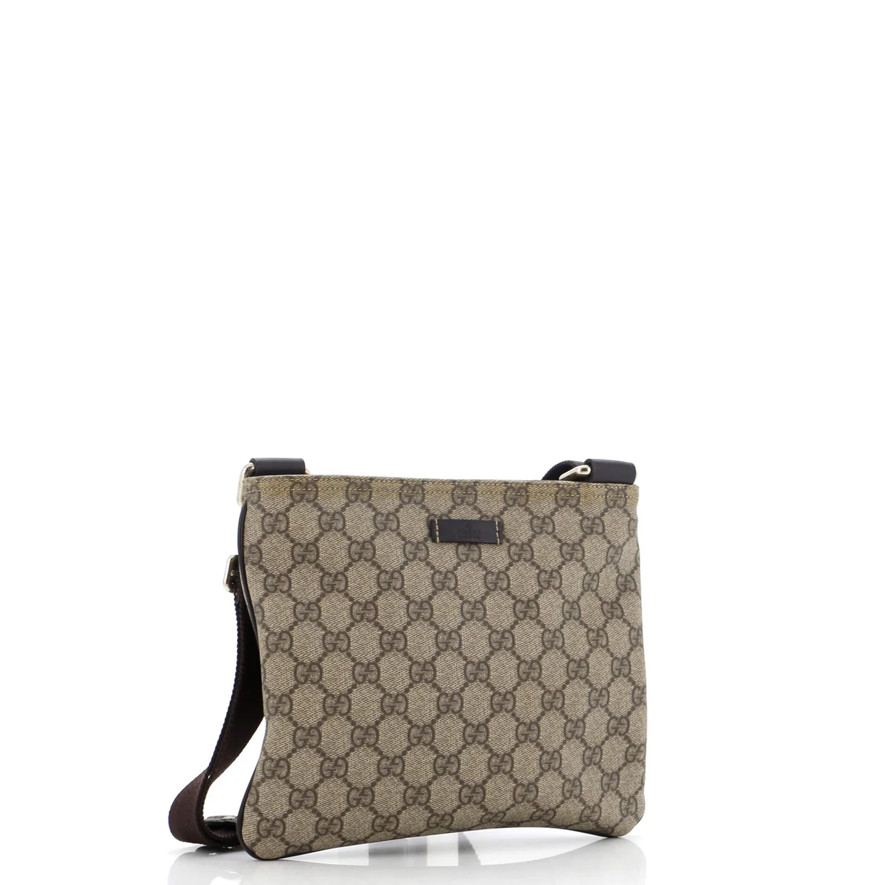 Zip Top Messenger Bag GG Coated Canvas Small - Deep Luxury