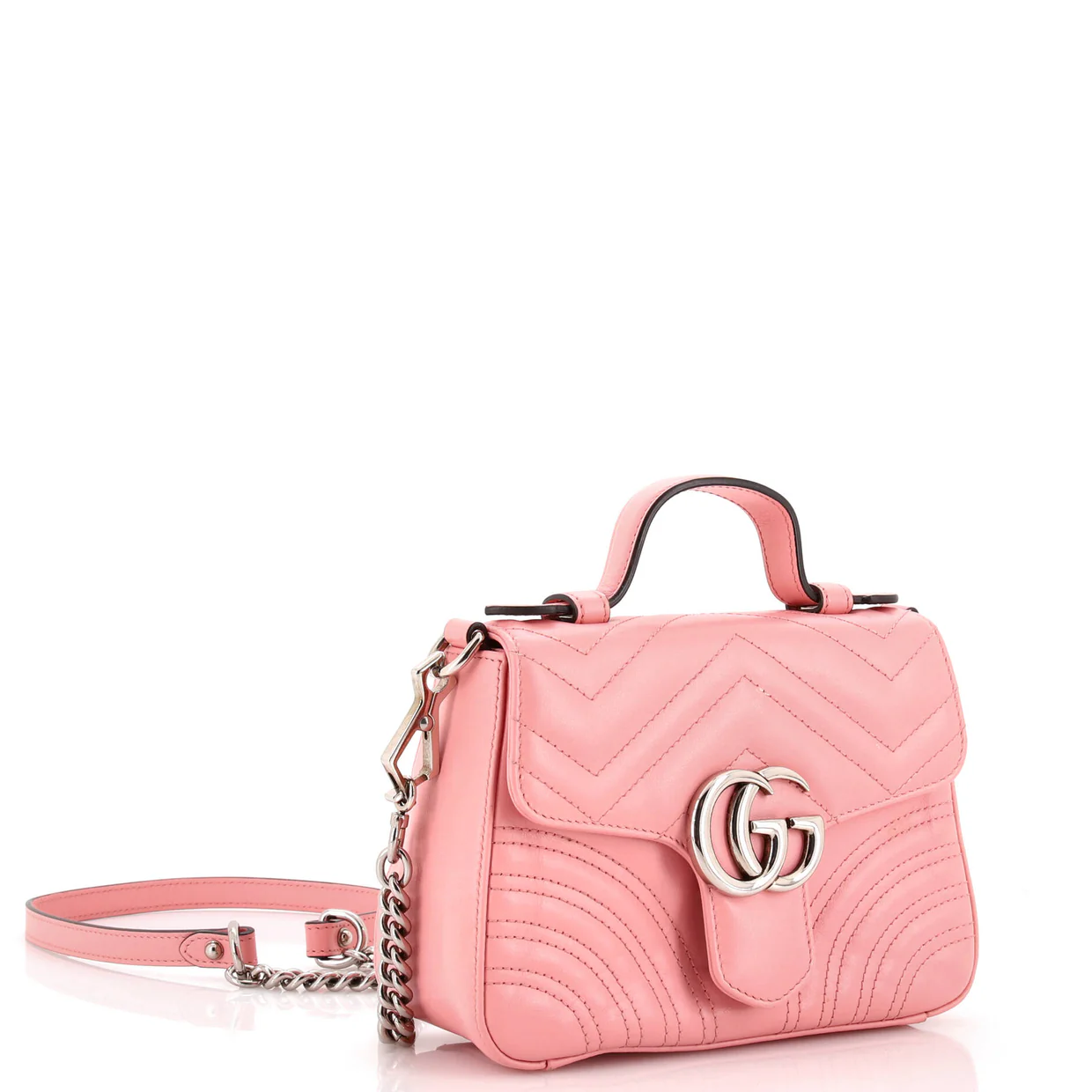 GG Marmont Top Handle Flap Bag Matelasse Leather Mini - Deep Luxury