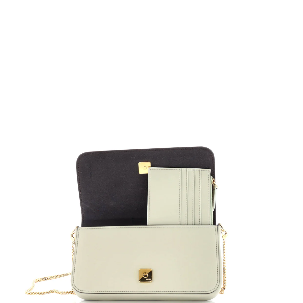 Fendigraphy Wallet On Chain Leather - Deep Luxury