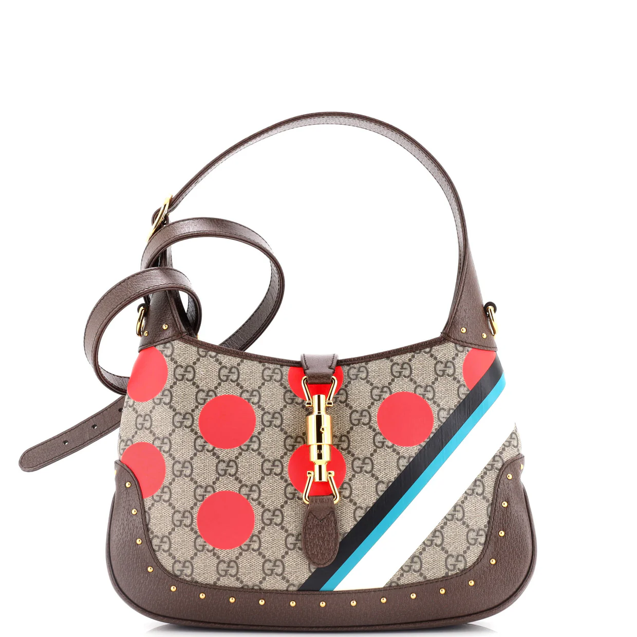 Jackie 1961 Hobo Studded Printed GG Coated Canvas Small - Deep Luxury