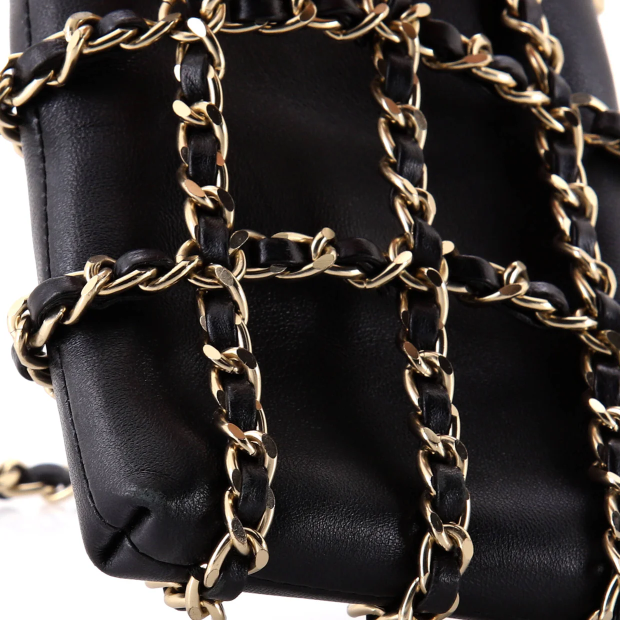 Tech Me Out Clutch With Chain Lambskin - Deep Luxury