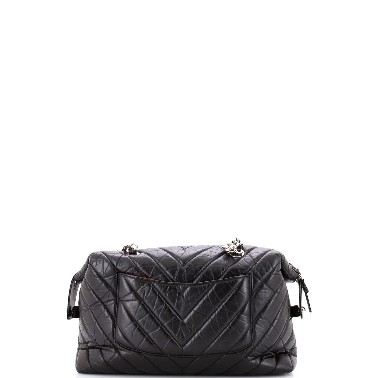 CC Bowling Bag Chevron Aged Calfskin Medium - Deep Luxury