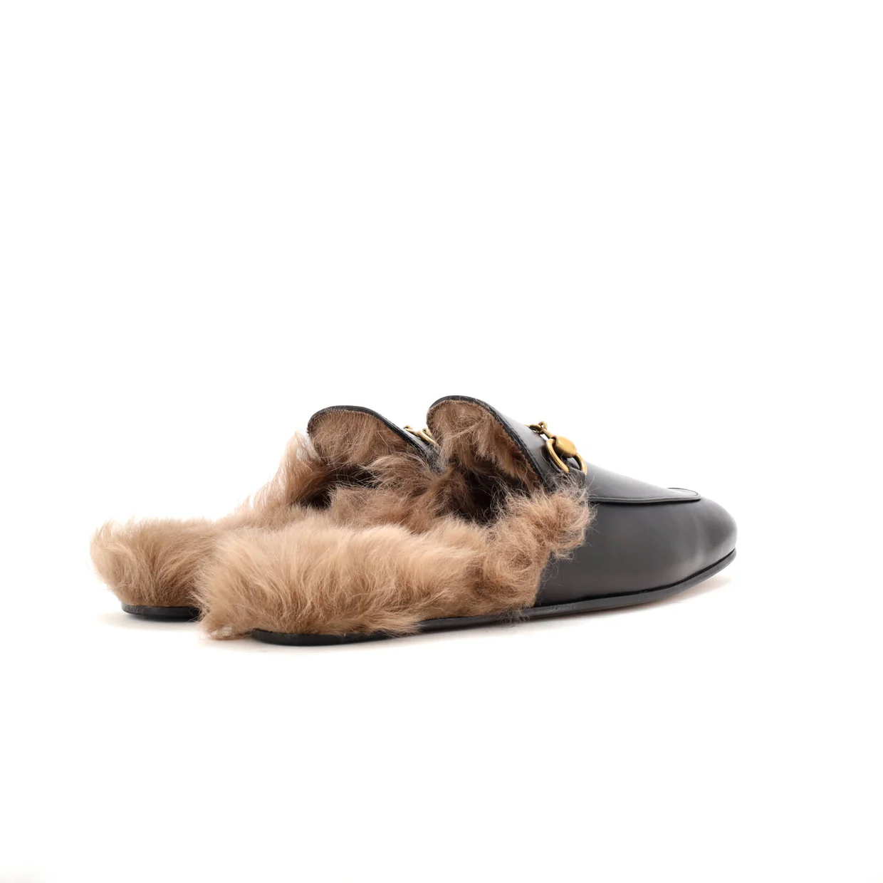 Men's Princetown Mules Leather with Fur - Deep Luxury