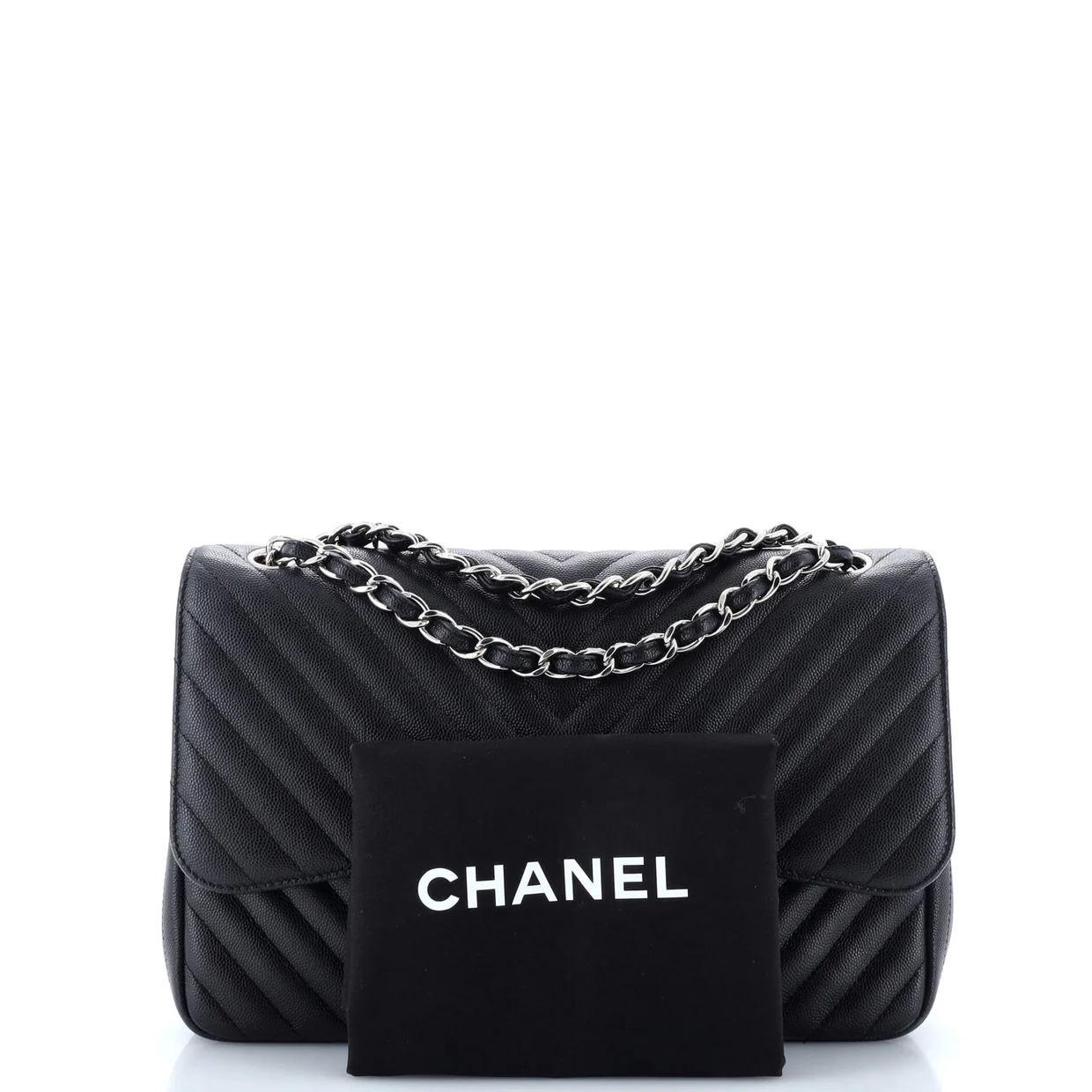 Classic Double Flap Bag Chevron Caviar Jumbo - Deep Luxury