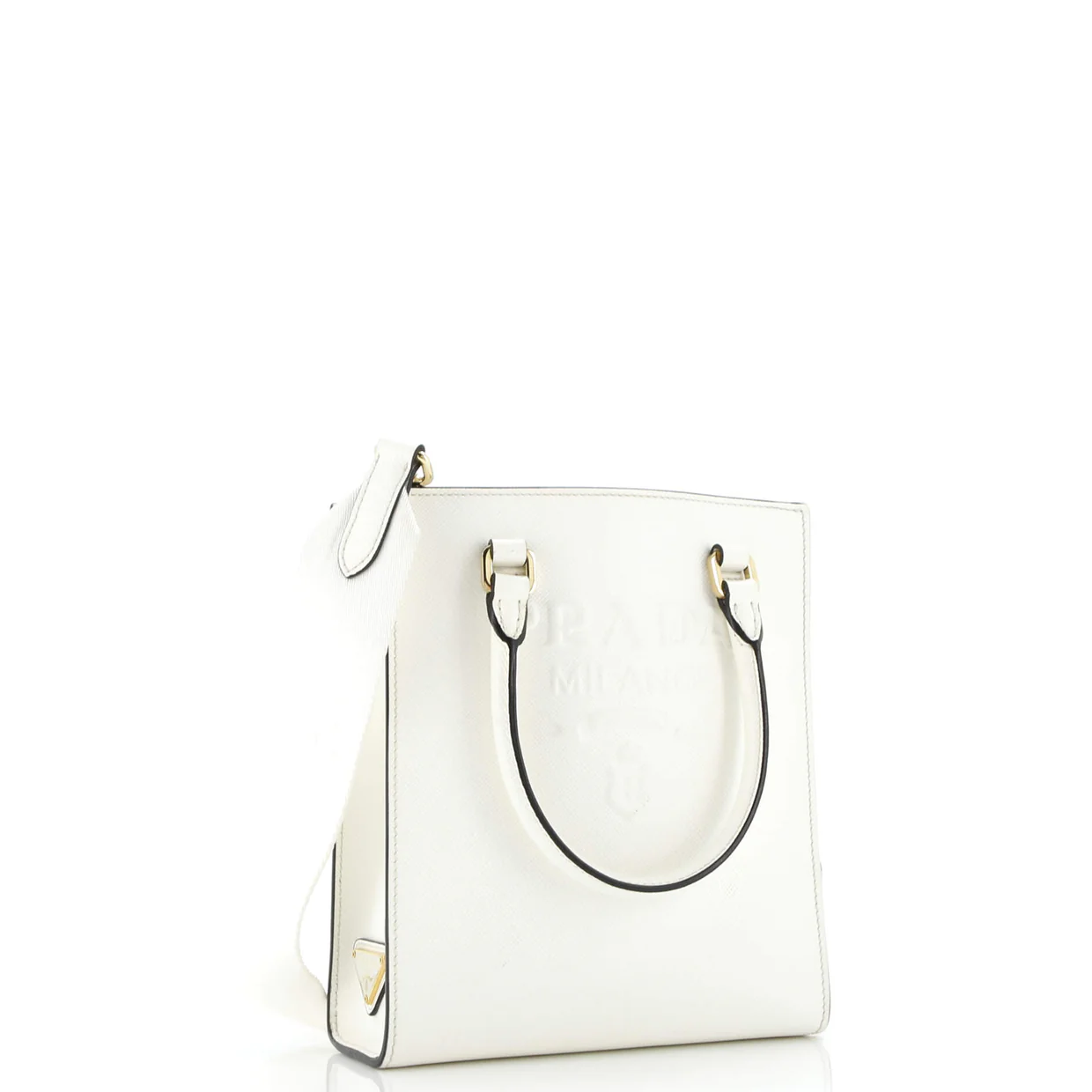 Lux Embossed Logo Tote Saffiano Leather Small - Deep Luxury