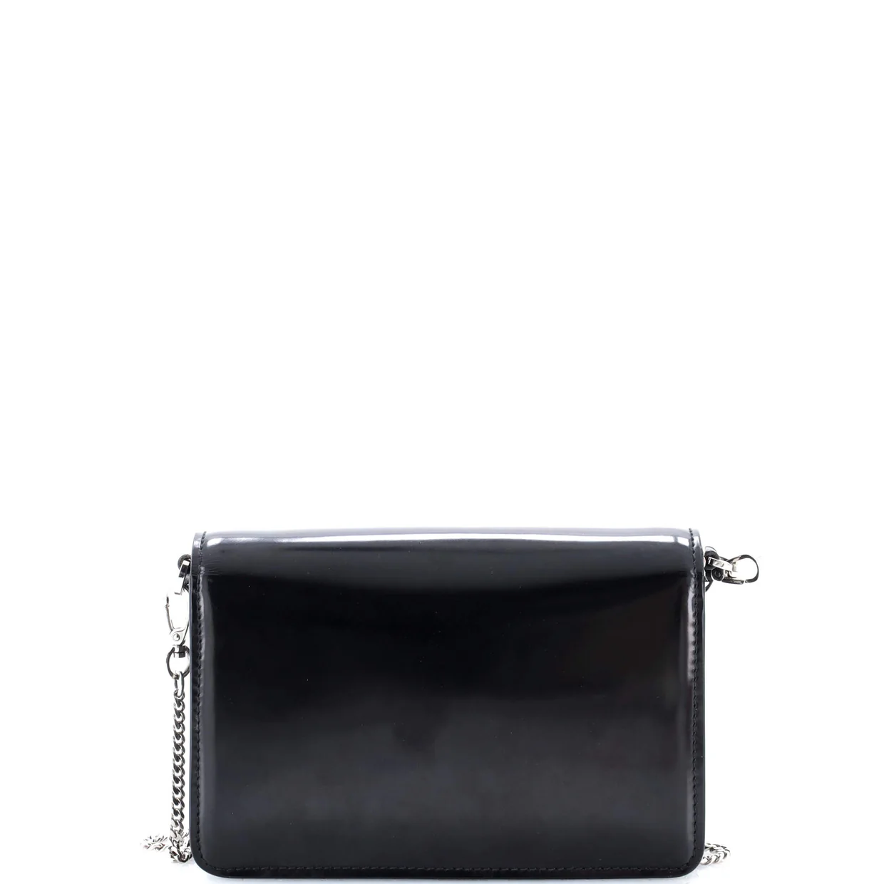 Maxi Triangle Logo Chain Flap Bag Brushed Leather Small - Deep Luxury
