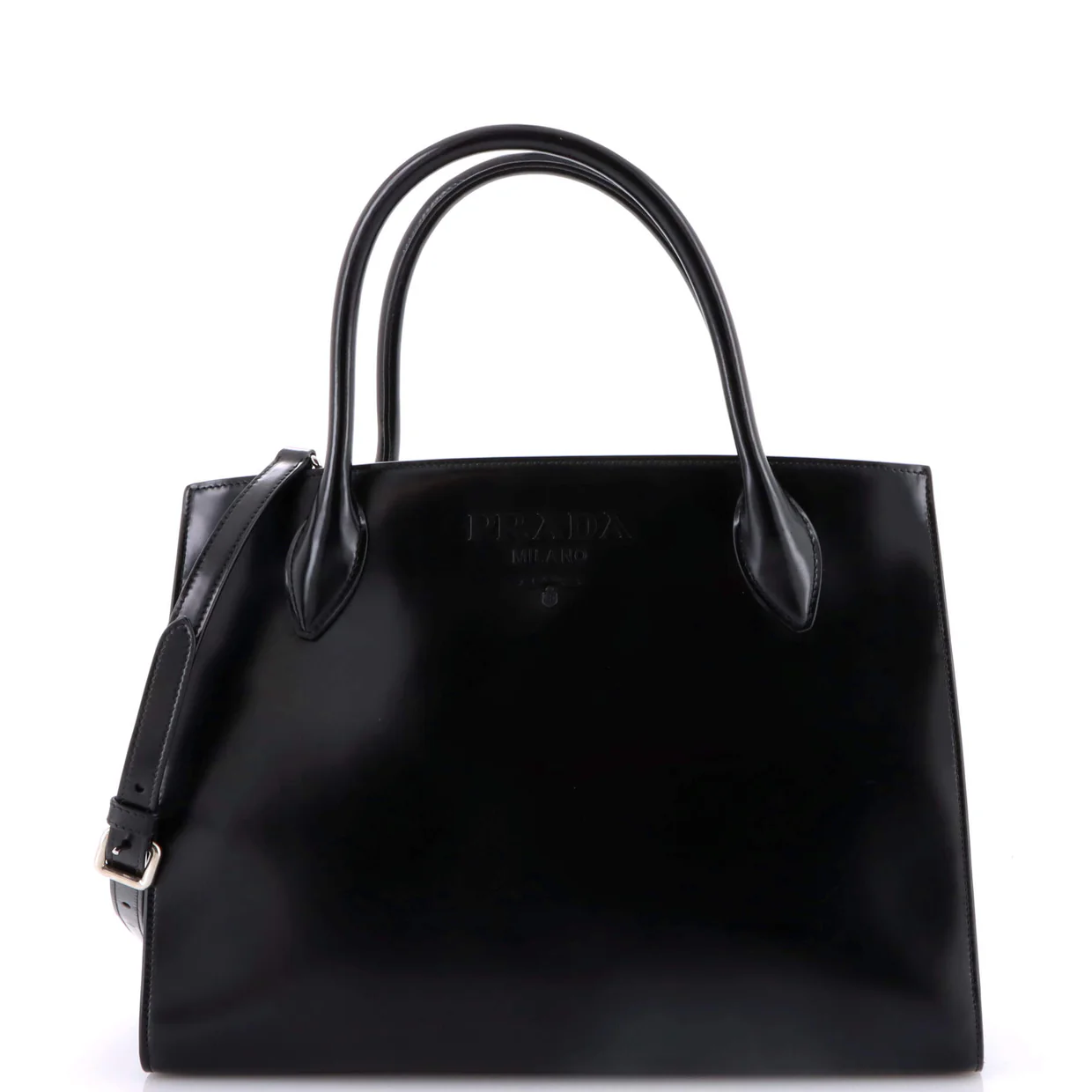 Monochrome Tote Leather Medium - Deep Luxury