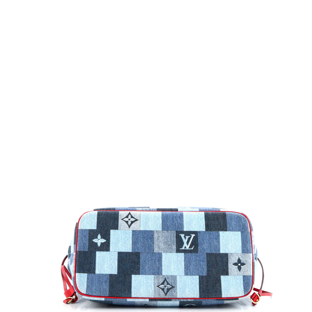 Neverfull Tote Damier and Monogram Patchwork Denim MM - Deep Luxury