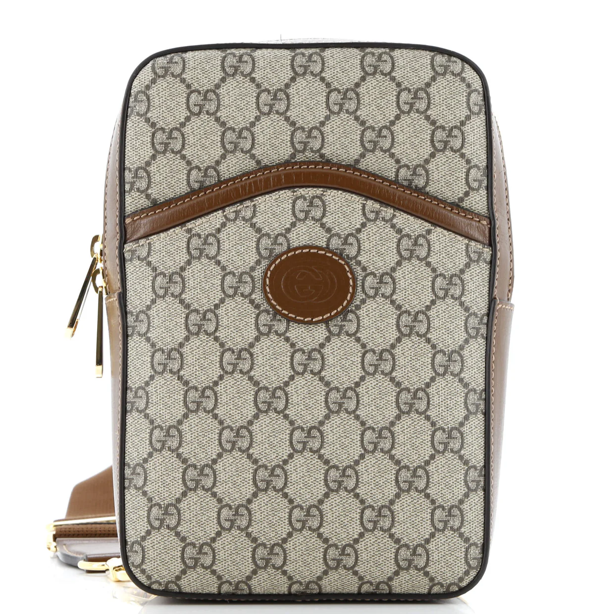 Interlocking G Patch Sling Bag GG Coated Canvas Small - Deep Luxury