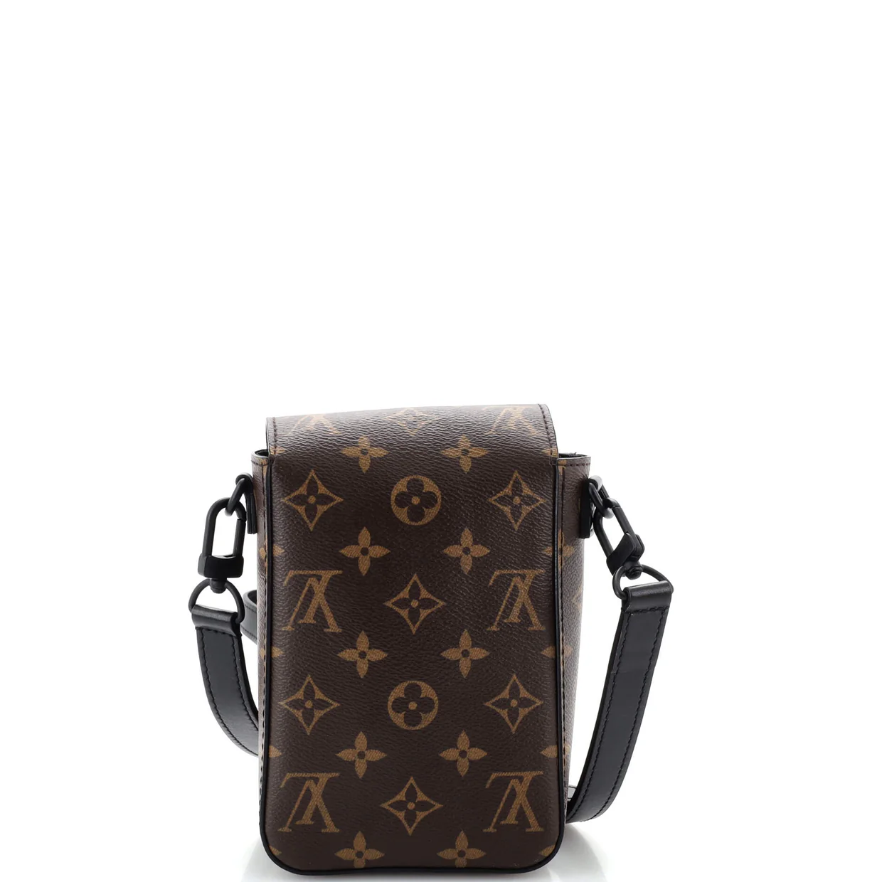 S Lock Vertical Wearable Wallet Macassar Monogram Canvas - Deep Luxury