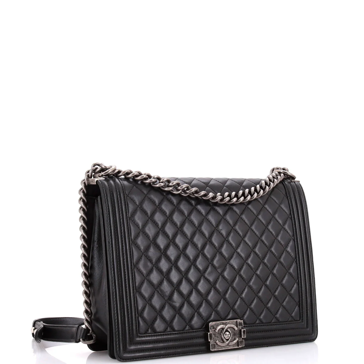 Boy Flap Bag Quilted Calfskin Large - Deep Luxury