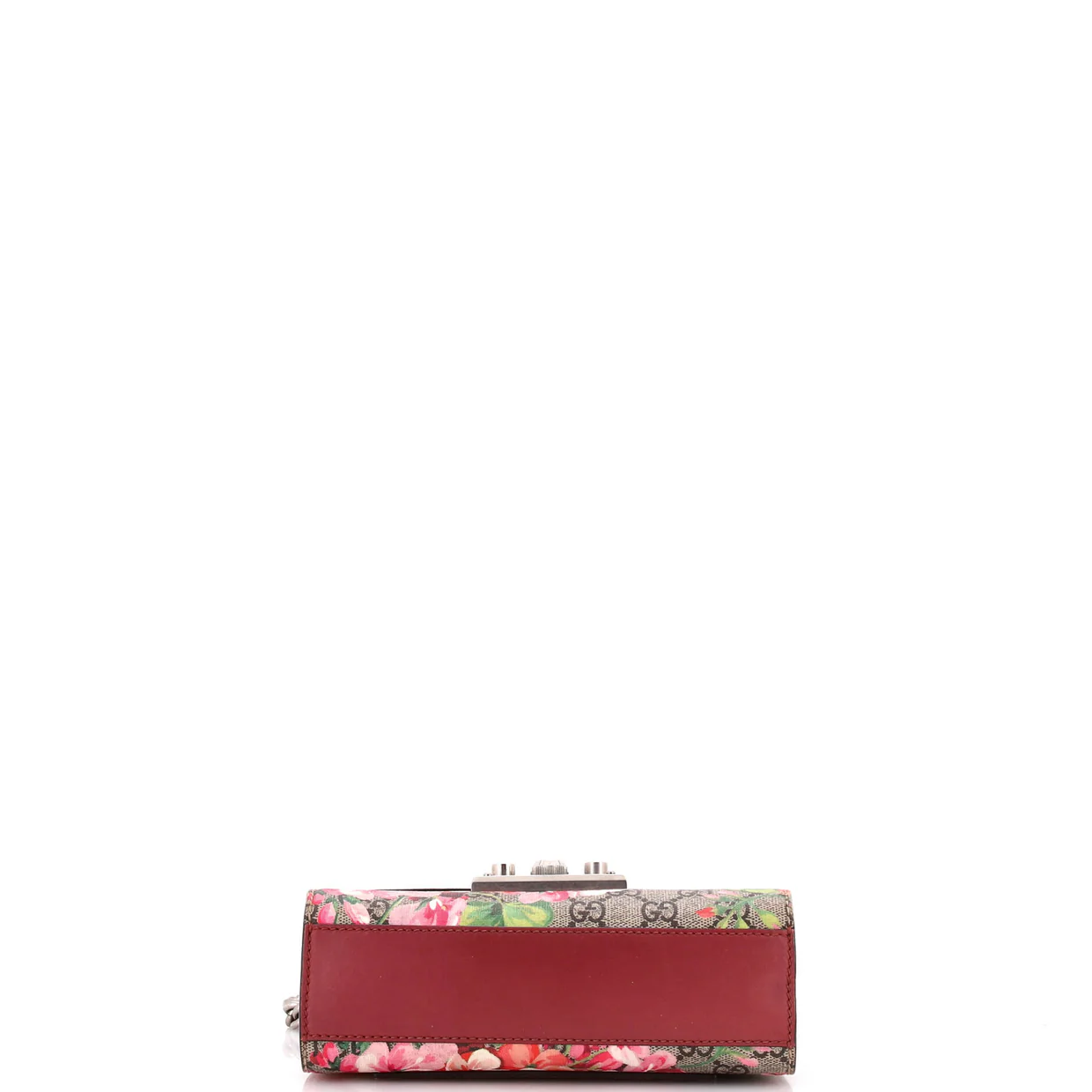 Padlock Shoulder Bag Blooms Print GG Coated Canvas Small - Deep Luxury