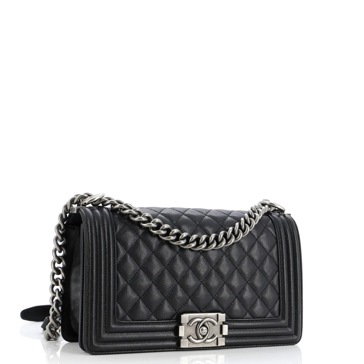 Boy Flap Bag Quilted Caviar Old Medium - Deep Luxury