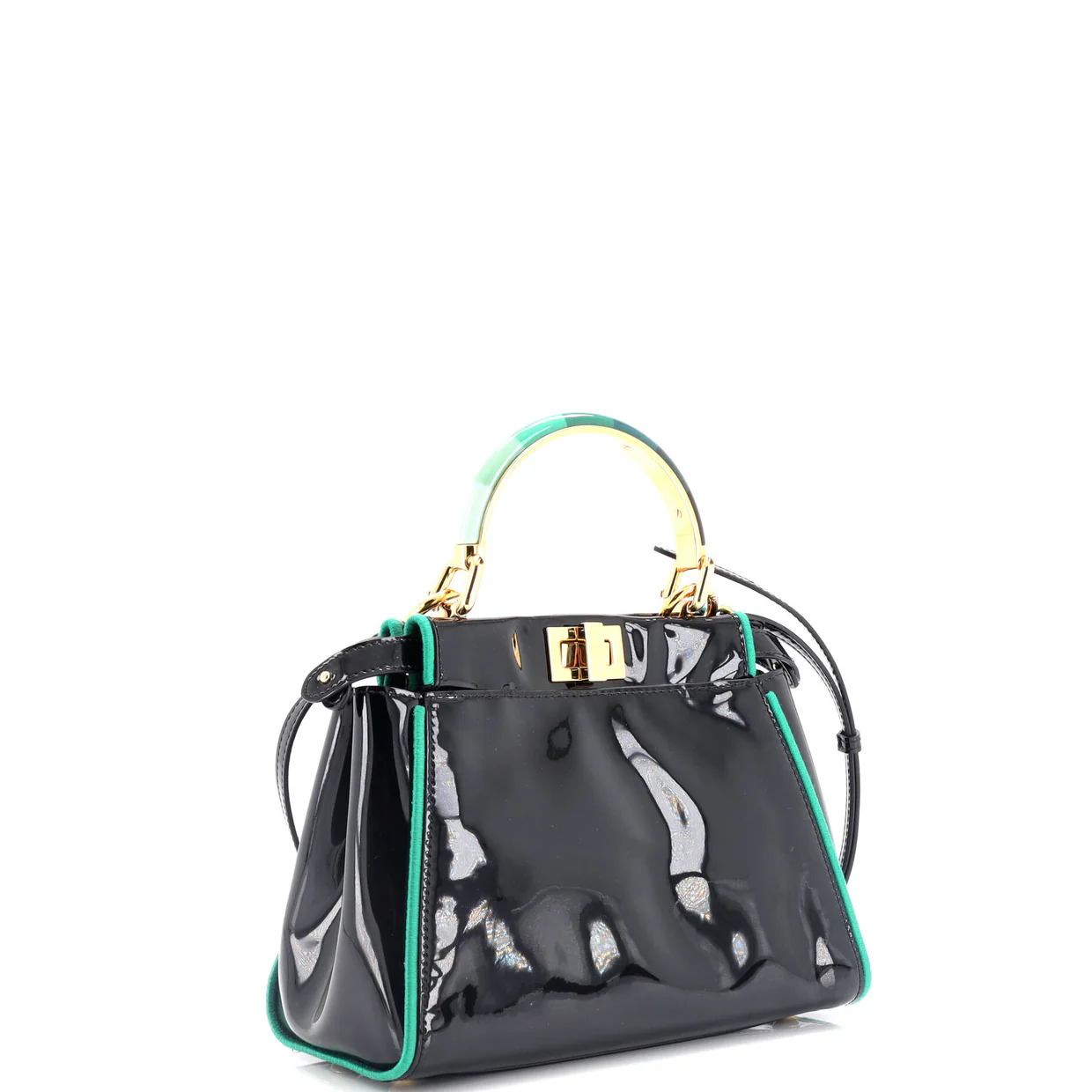 Resin Handle Peekaboo Bag Patent Mini - Deep Luxury