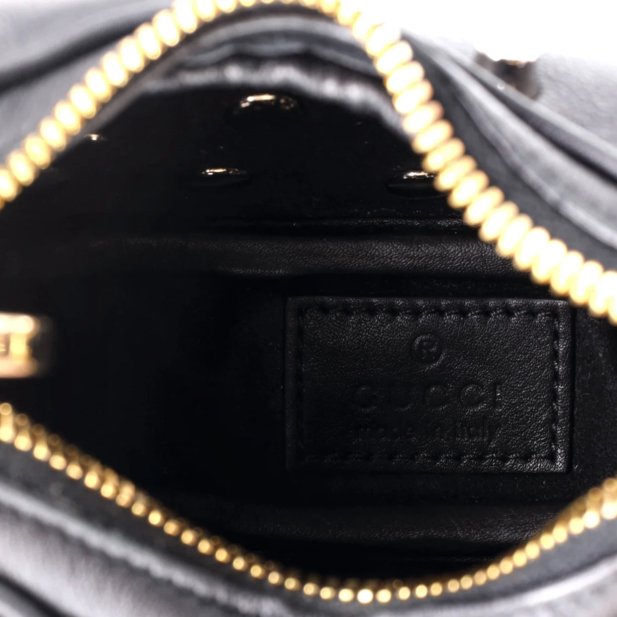 Attache Shoulder Bag Grommet Embellished Leather Mini - Deep Luxury