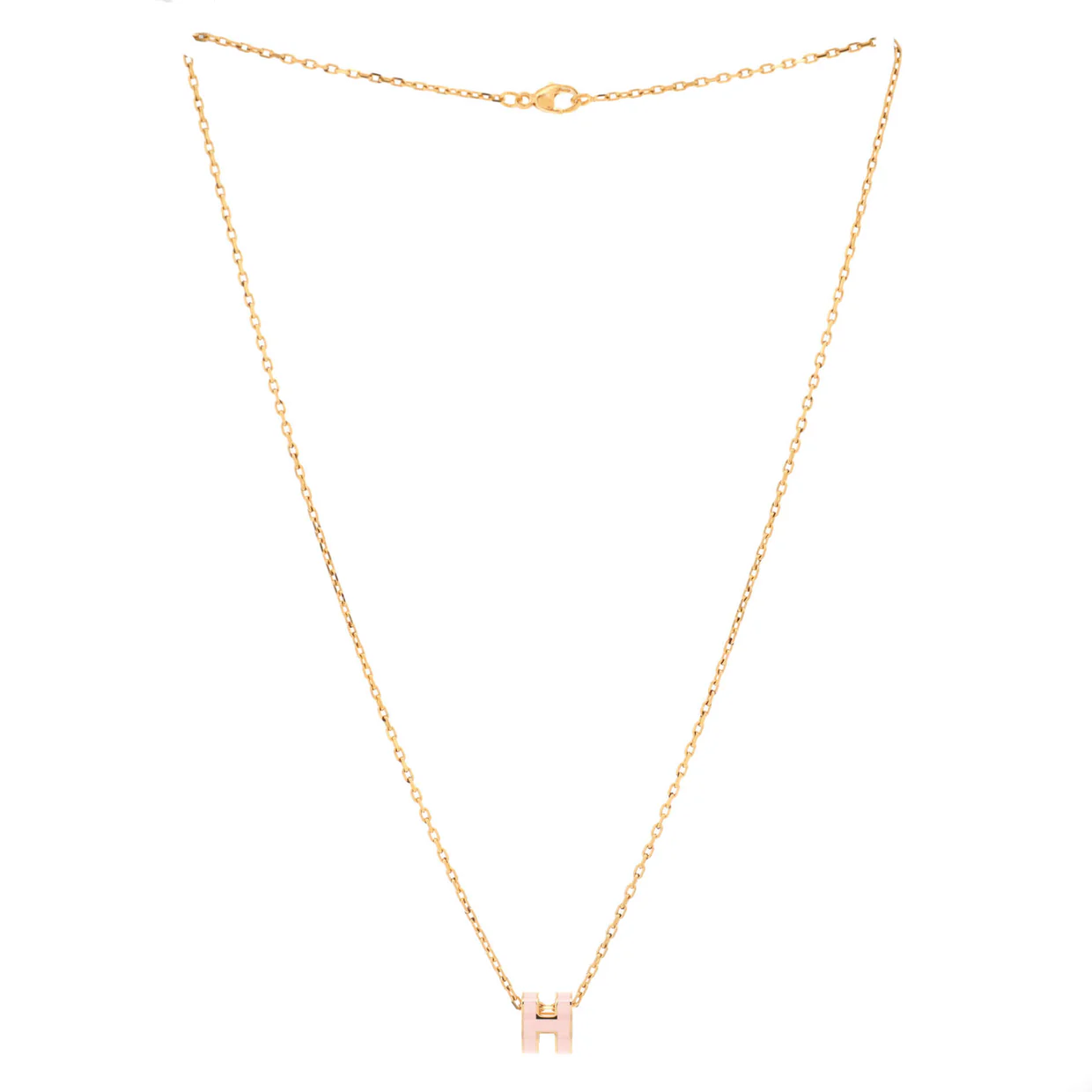 Pop H Pendant Chain Necklace Metal and Enamel Mini - Deep Luxury