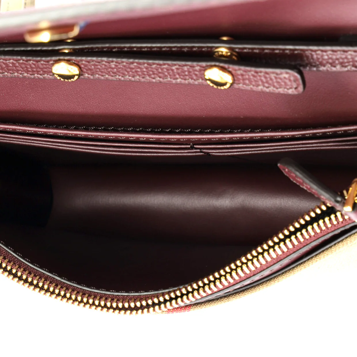 Hampshire Wallet on Strap Leather and House Check Canvas - Deep Luxury