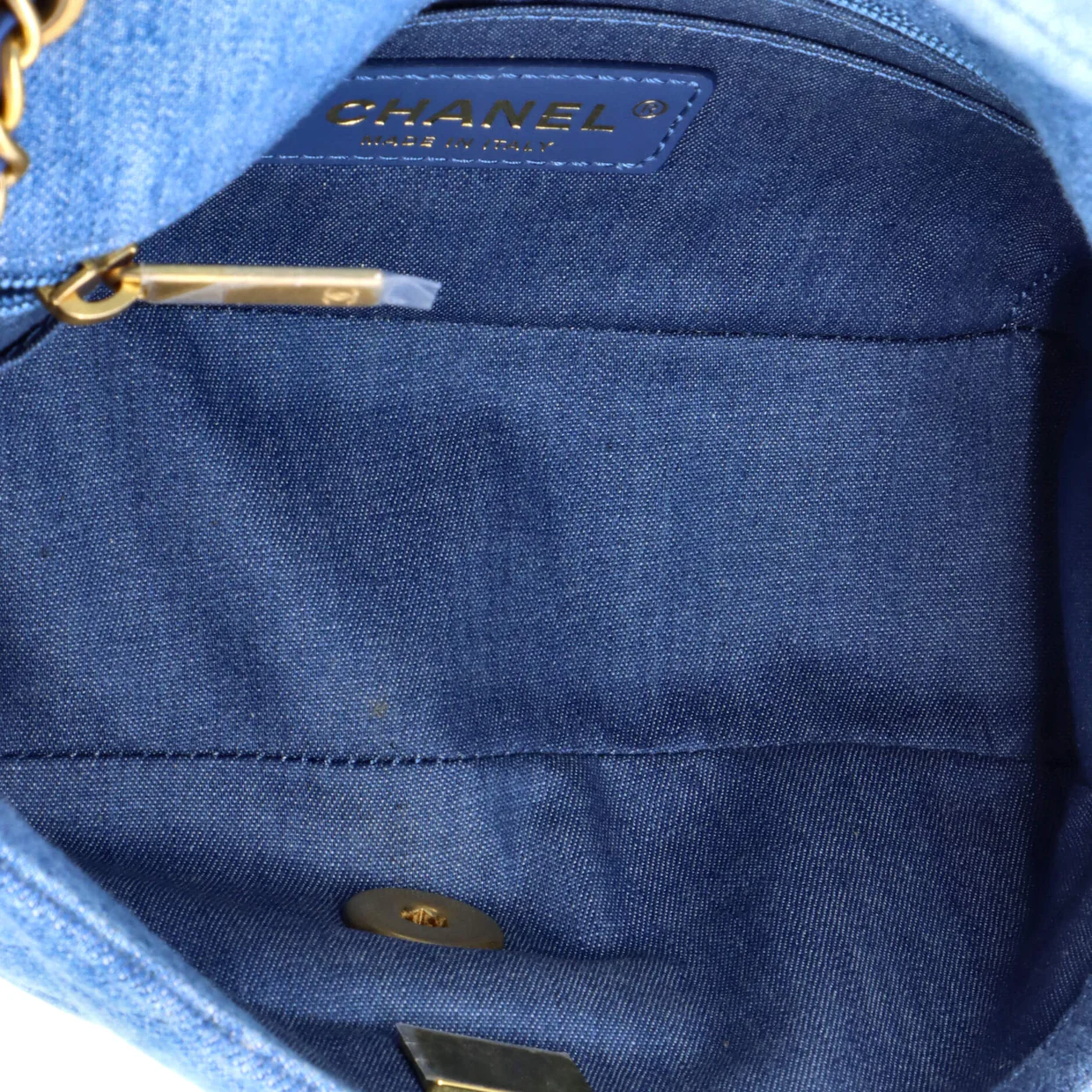 Pearl Crush Flap Bag Quilted Denim Mini - Deep Luxury