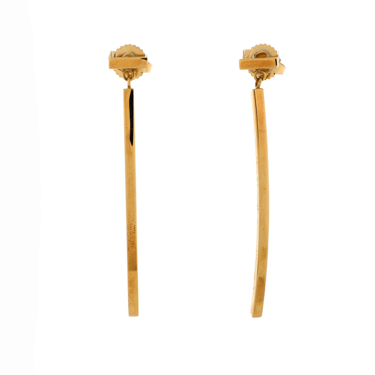 T Wire Bar Earrings 18K Yellow Gold - Deep Luxury