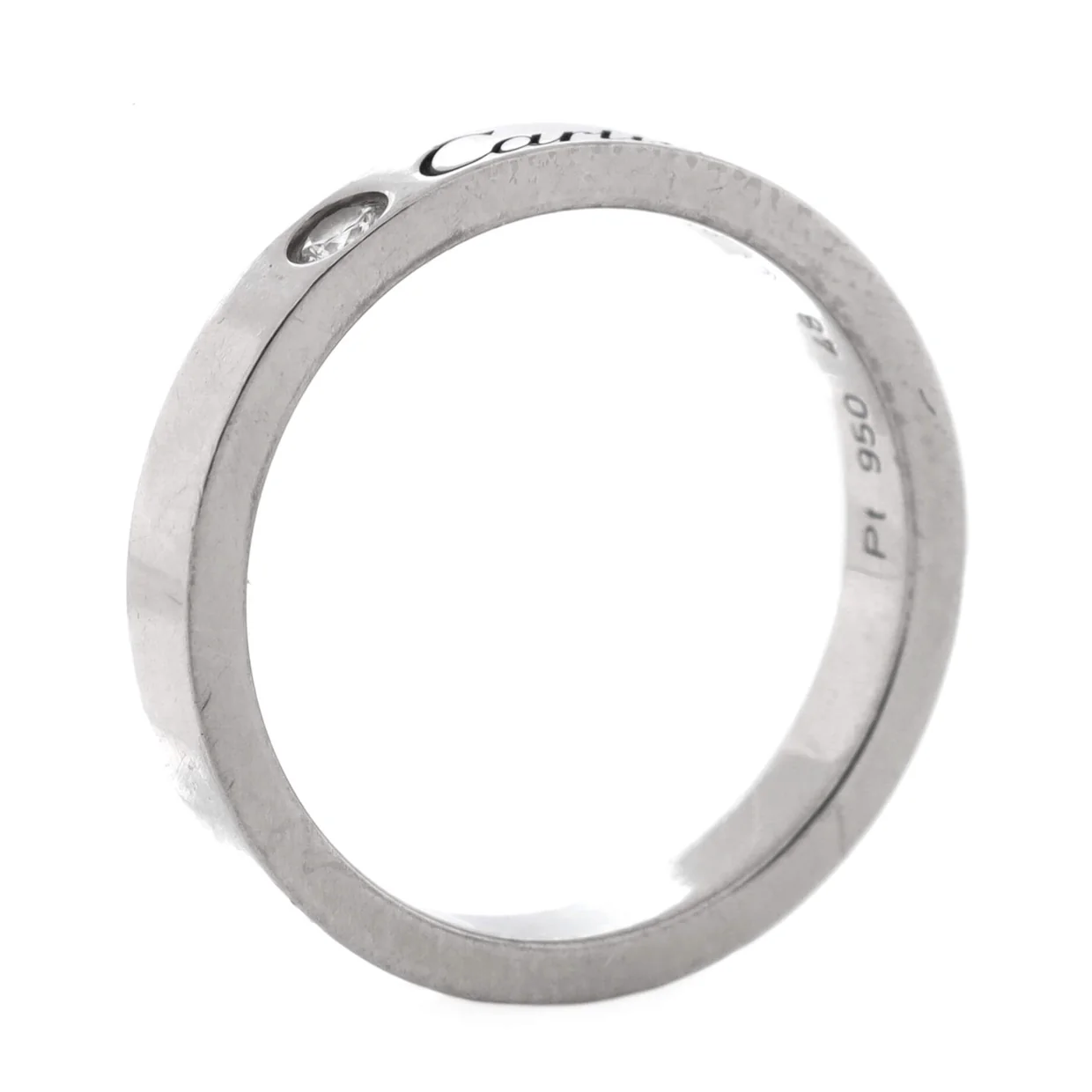 C de Cartier Wedding Band Ring Platinum with Diamond - Deep Luxury