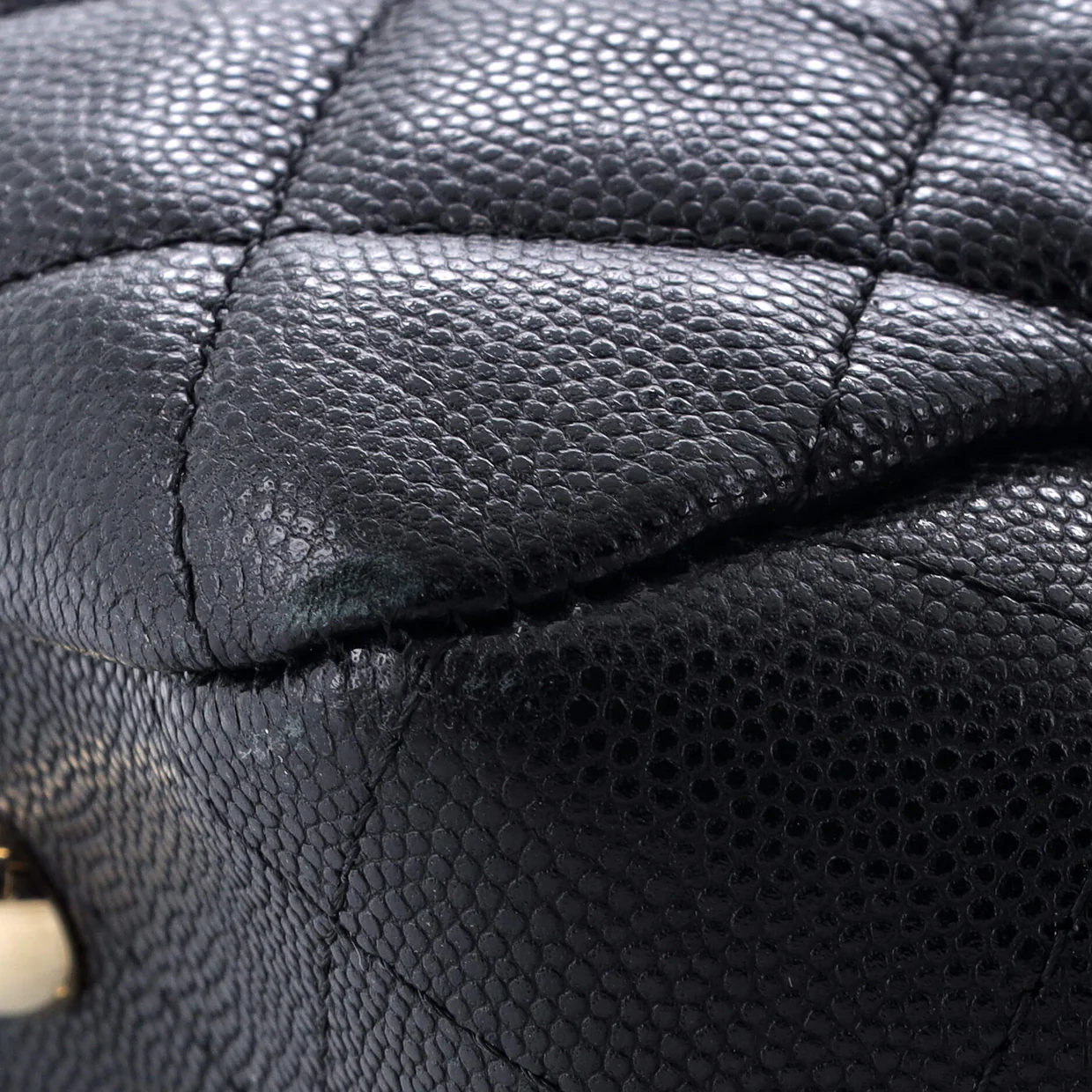 Classic CC Shopping Tote Quilted Caviar Large - Deep Luxury