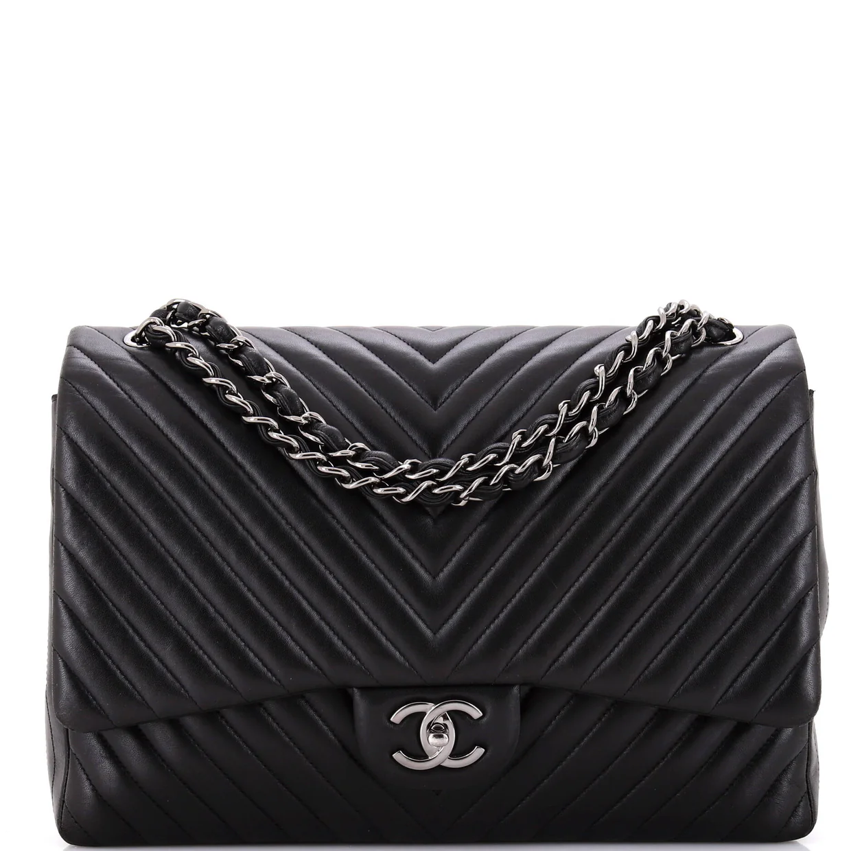 Classic Double Flap Bag Chevron Lambskin Maxi - Deep Luxury